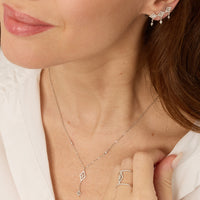 Collier Délicatesse en Or blanc 18K serti de diamants - Blanc