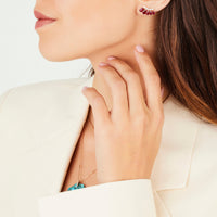 MONO BOUCLE D OREILLE RUBIS OR ROSE