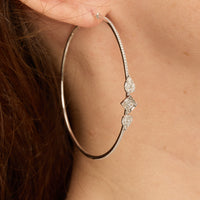PrixTroca:3135€_VentesTroca:0_QtyTroca:1_ST:0%_Boucles d'oreilles créoles Délicatesse en Or blanc 18K serties de diamants - Blanc