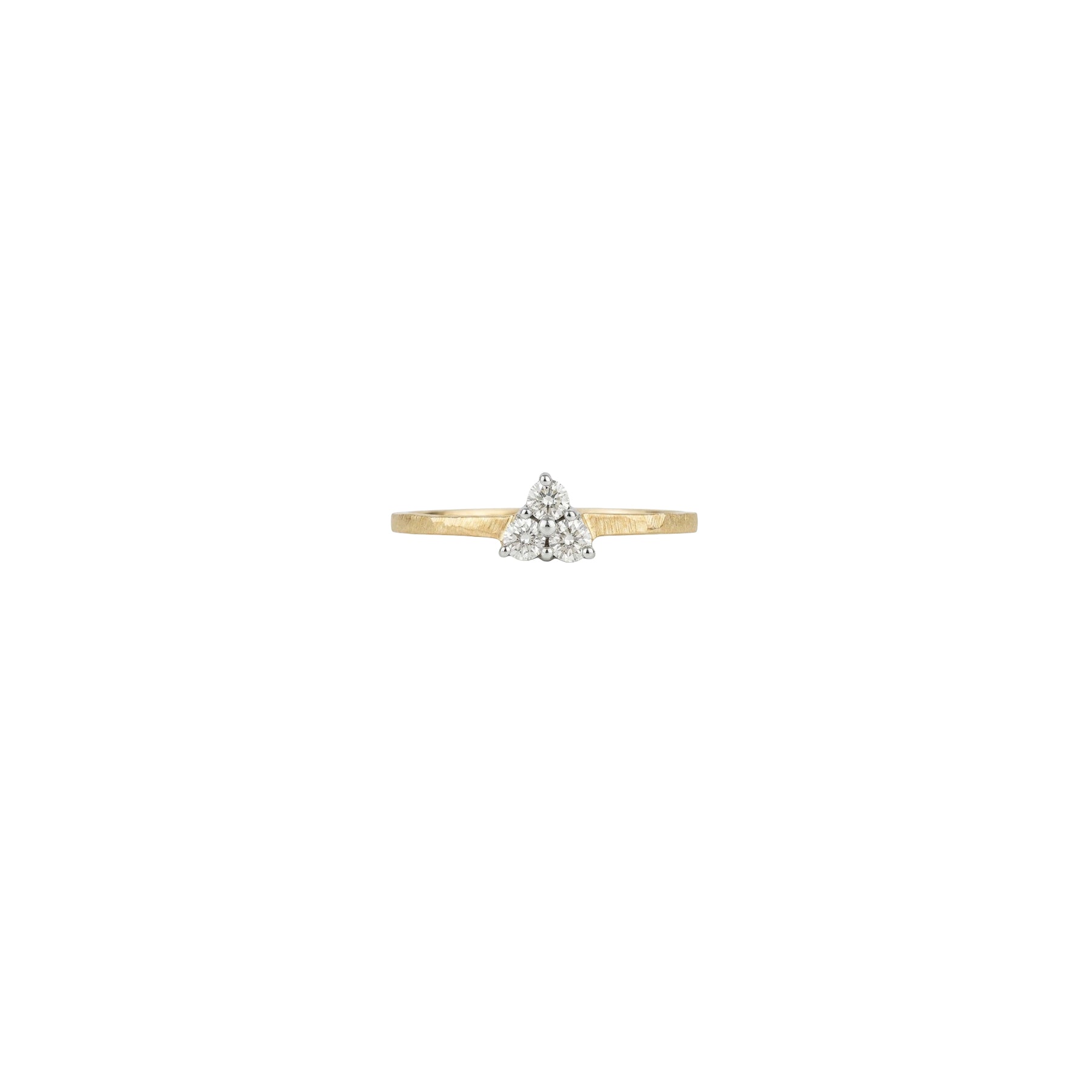 Yellow gold ring set with a diamond - Diamond