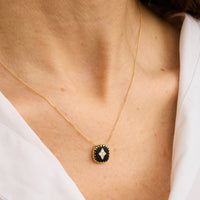 Collier en or jaune et or blanc sertie de diamant - Diamant