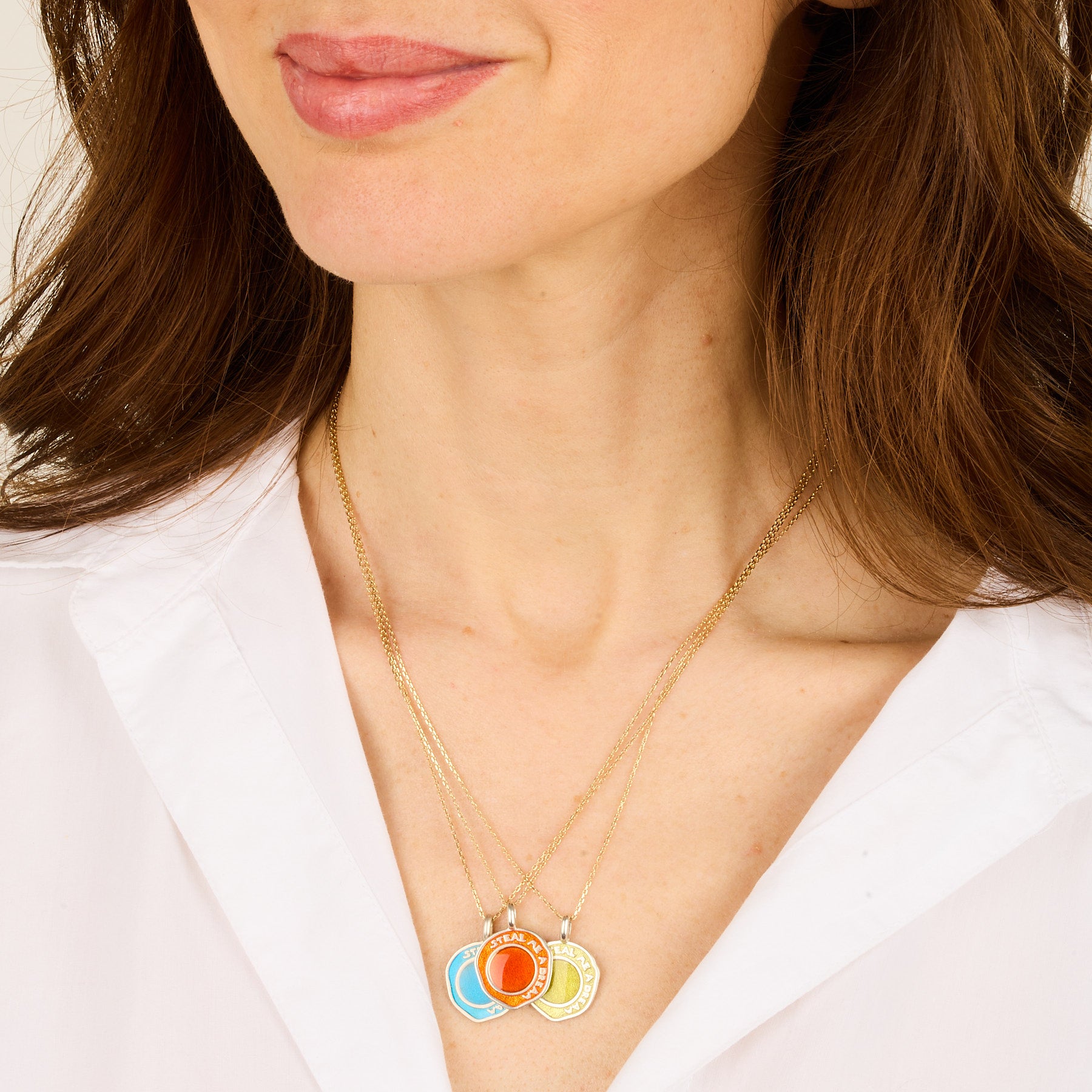 Silver necklace - Resin