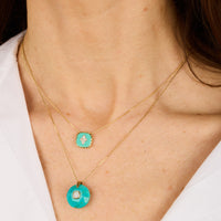 Collier en or jaune - Turquoise & Opale australienne
