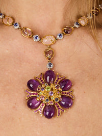 2qty DJV / QTY DISPO : 2-QTY VENDUES : 0-ST : 0% PRIX DJV : 1390€ // Vermeil Collier marguerite en vermeil serti de quartz rose 25 /// RECO : 1225€