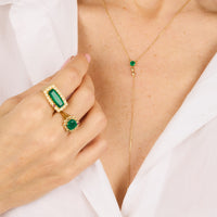 Collier en or jaune sertie de diamant - Diamant & Onyx vert
