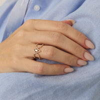 PrixTroca:980€_VentesTroca:0_QtyTroca:1_ST:0%_Bague Délicatesse en Or rose 18K sertie de diamants - Rose