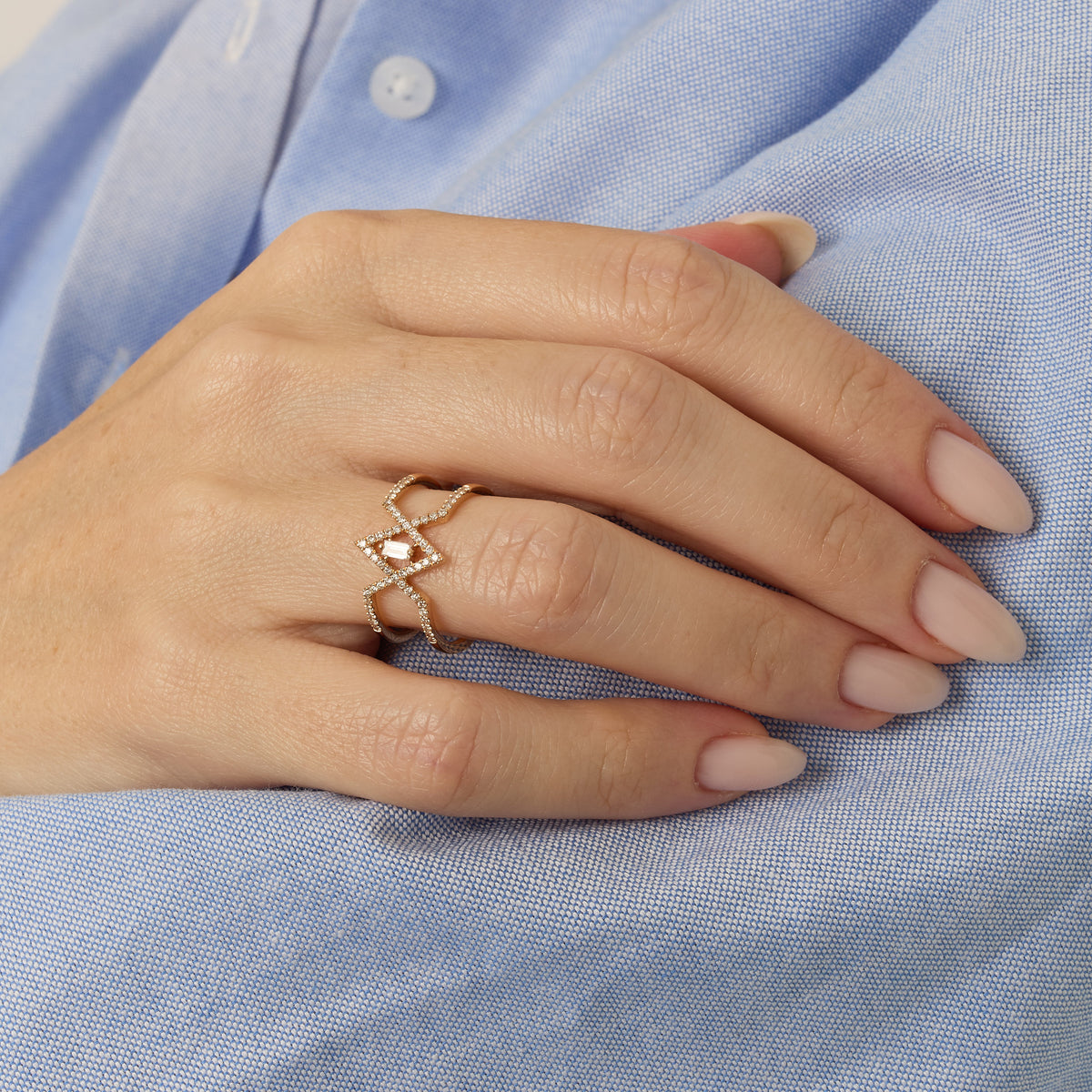 PrixTroca:980€_VentesTroca:0_QtyTroca:1_ST:0%_Bague Délicatesse en Or rose 18K sertie de diamants - Rose