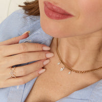 Collier choker en Or rose 18K serti de diamants - Rose