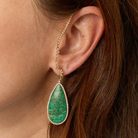 PrixTroca:1670€_VentesTroca:0_QtyTroca:1_ST:0%_Mono boucle gauche en Or jaune 18K sertie de diamants & Turquoise - Jaune