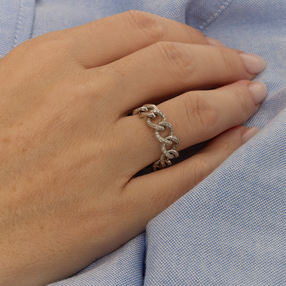 PrixTroca:945€_VentesTroca:0_QtyTroca:1_ST:0%_Bague Gypsy en Or blanc 18K sertie de diamants - Blanc
