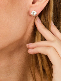 1qty DJV / QTY DISPO : 1-QTY VENDUES : 0-ST : 0% PRIX DJV : 1990€ // Or jaune 18ct Boucles d'oreilles en or jaune 18 carats serties de moissanite taille brillant 8mm /// RECO : 1920€