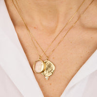 Yellow gold necklace - Crystal