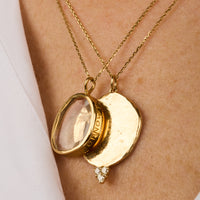 Yellow gold necklace - Crystal