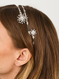 2qty DJV / QTY DISPO : 2-QTY VENDUES : 0-ST : 0% PRIX DJV : 550€ // Argent Rhodié Bijou de tête Fleur Toi & Moi en argent rhodié 925/1000 /// RECO : 648€