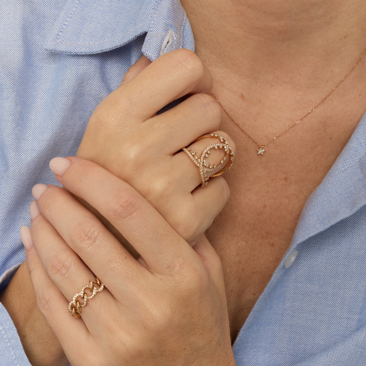 Fairytale Ring in 18K Rose Gold set with diamonds - Pink