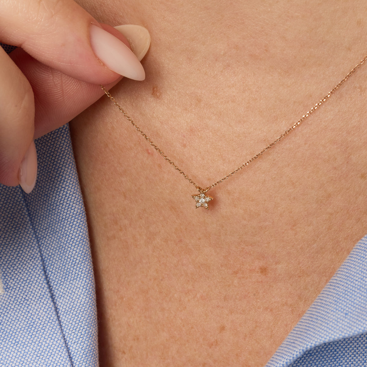 Collier Magic Touch en Or rose 18K serti de diamants - Rose