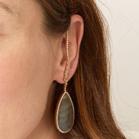 PrixTroca:2200€_VentesTroca:0_QtyTroca:1_ST:0%_Mono boucle gauche Labradorite en Or rose 18K sertie de diamants - Rose