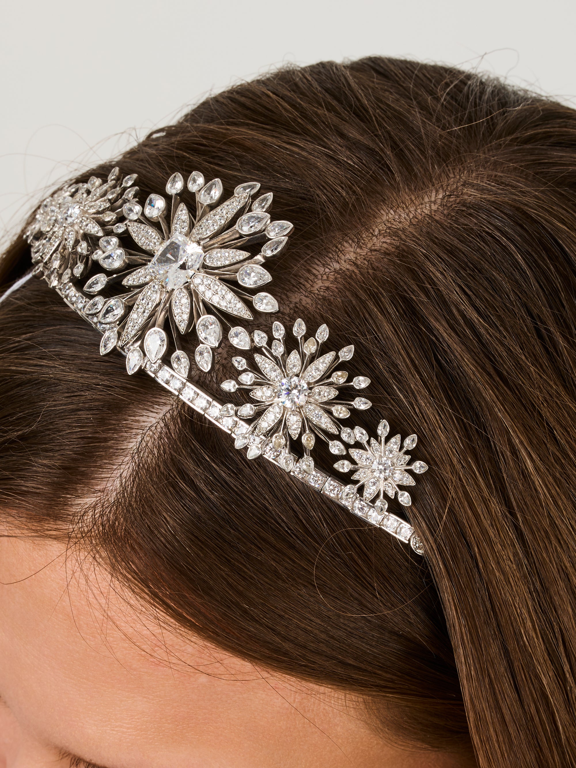 1qty NEW / Argent Rhodié Diadème Harmonie du Soir en argent rhodié 925/1000 // RECO : 1328€