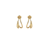 Earrings in yellow gold set with diamonds - Diamant