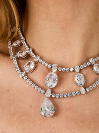 2qty NEW / Argent Rhodié Collier Victoria en argent rhodié 925/1000 // RECO : 2250€