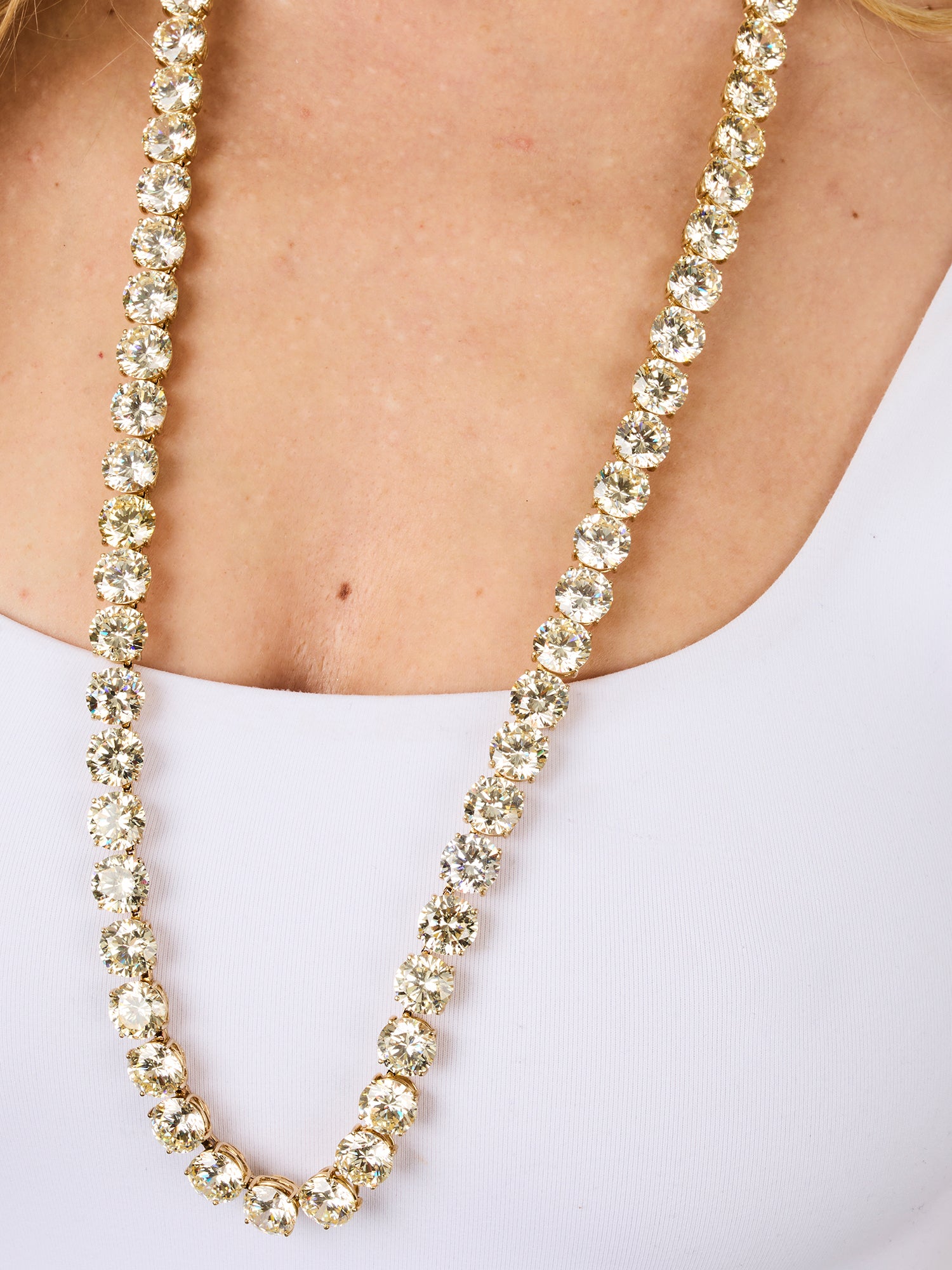 1qty NEW / Vermeil Sautoir 80cm serti de Burmalite jonquille 10mm en vermeil // RECO : 1440€