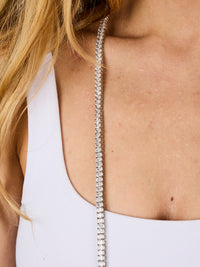 2qty NEW / Argent Rhodié Sautoir 115cm serti de Burmalite taille ovale en argent rhodié // RECO : 1590€