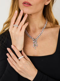 1qty NEW / Or blanc 18 ct Alliance en or blanc 18 carats sertie de diamants synthétiques taille émeraude 9 // RECO : 6965€