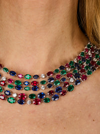 1qty NEW / Argent Collier en argent serti de Burmalite taille ovale vert émeraude // RECO : 2150€