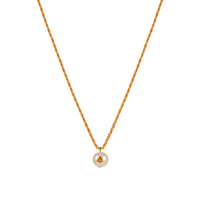 Collier en or jaune - Perle & Grenat