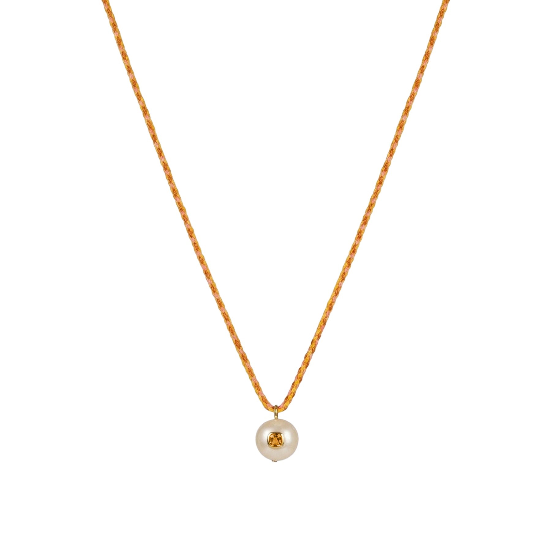 Collier en or jaune - Perle & Grenat