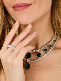 1qty NEW / Argent Rhodié Collier Victoria en argent rhodié 925/1000 // RECO : 2975€