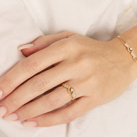 PT2_PrixTroca:1085€_VentesTroca:0_QtyTroca:1_ST:0%_Bague Barbelé en Or jaune 18K sertie de diamants - Jaune