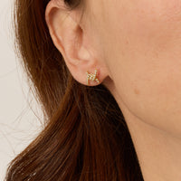 PT2_PrixTroca:525€_VentesTroca:0_QtyTroca:1_ST:0%_Puces d'oreilles Barbelé en Or jaune 18K sertie de diamants - Jaune