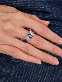 1qty NEW / Or blanc 18 ct Alliance en or blanc 18 carats sertie de diamants synthétiques blancs taille poire 3 // RECO : 4060€