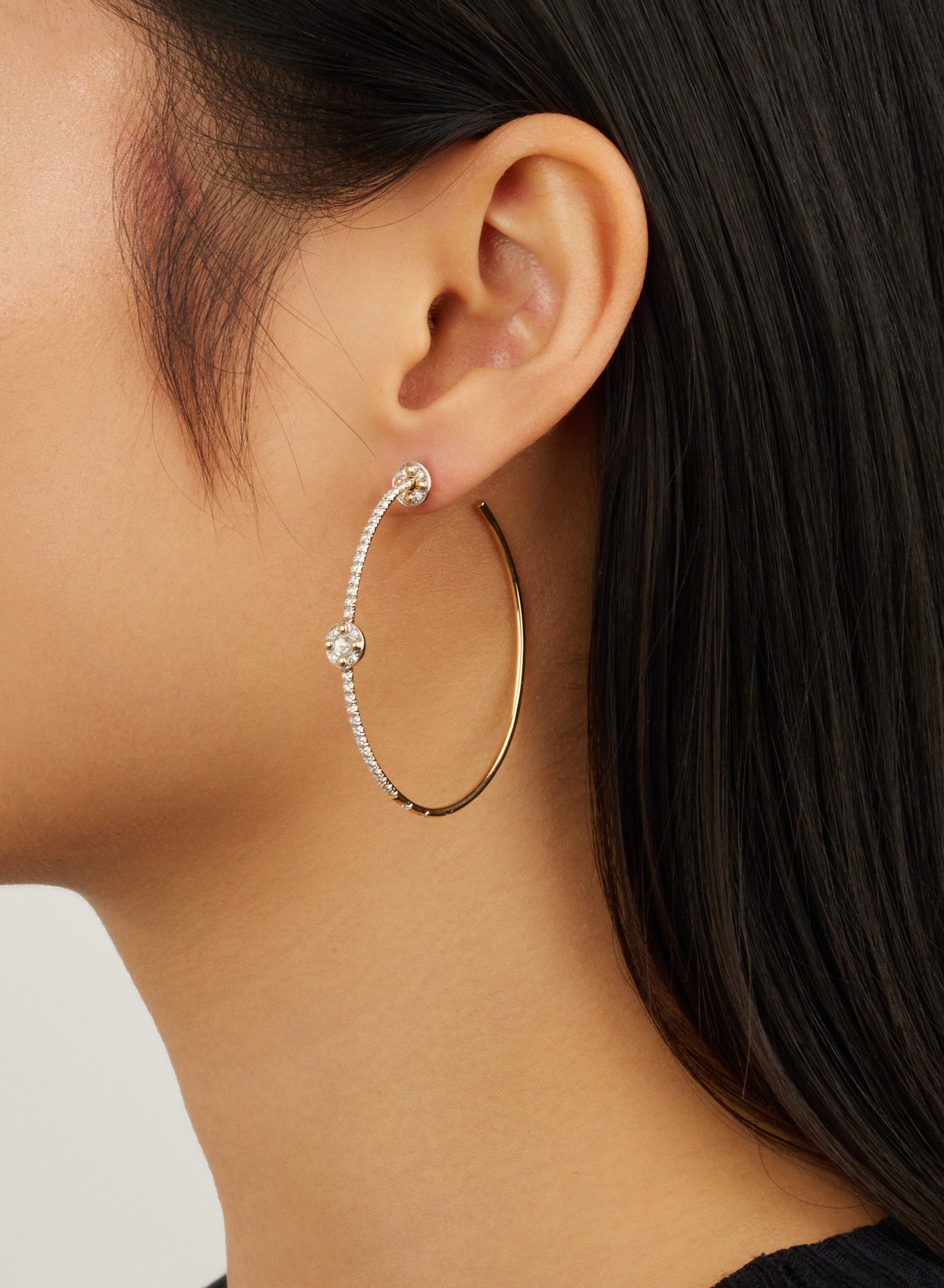 Créoles M'ama non M'ama en Or rose 18K & Diamant