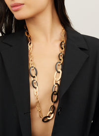 Sautoir Victoria en Or rose 18K & Jet