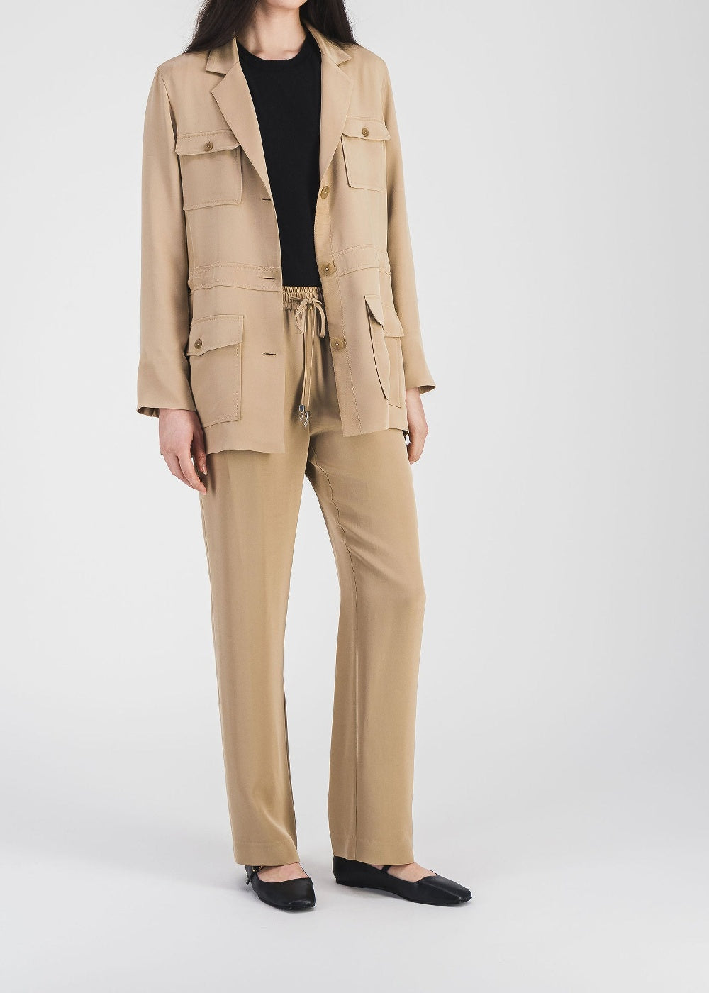 Silk safari jacket - Beige