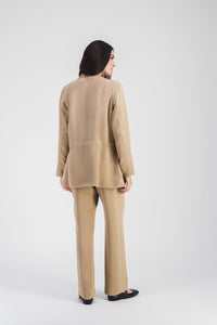 Veste saharienne col tailleur - Beige Moyen