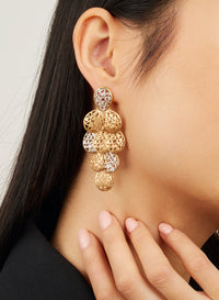 Boucles d'oreilles Arabesque en Or rose mat 18K & Diamant