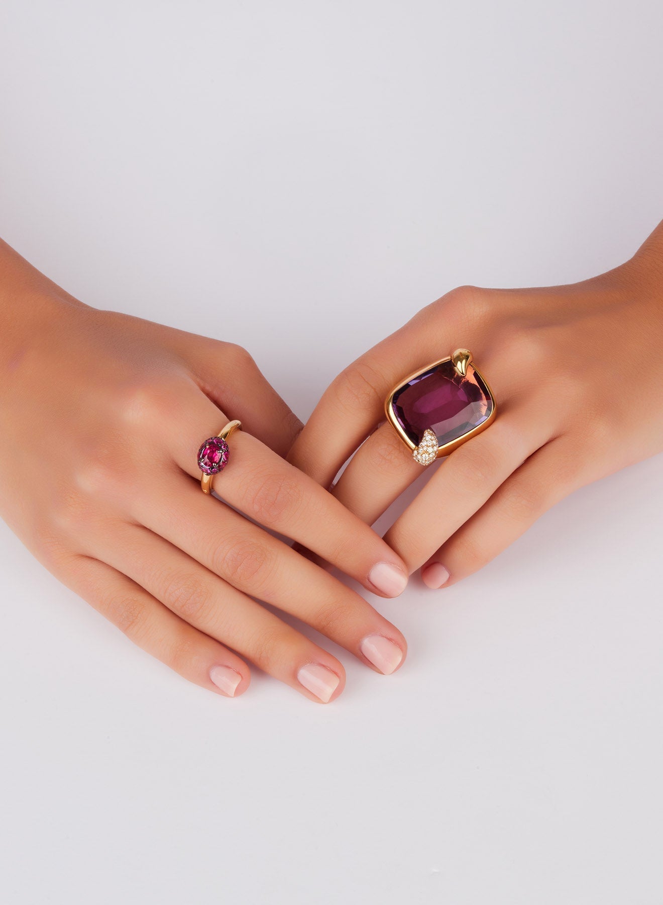 Bague Ritratto en Or rose 18K & Améthyste & Diamant