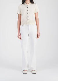 Short-sleeved cardigan - Off-white