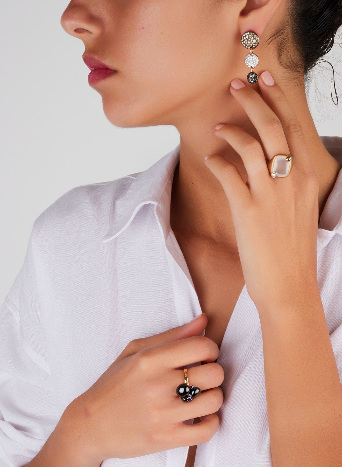 Bague Capri Ceramica en Or rose 18K & Saphir bleu et Céramique