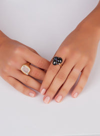 Bague Capri Ceramica en Or rose 18K & Saphir bleu et Céramique