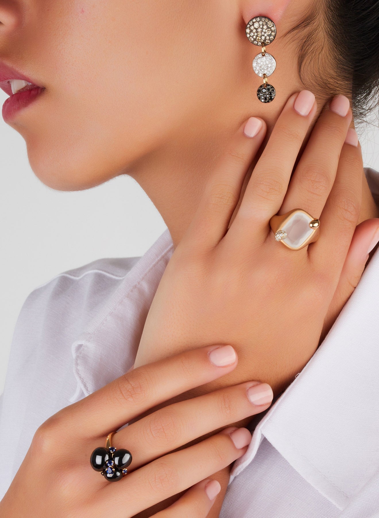 Bague Capri Ceramica en Or rose 18K & Saphir bleu et Céramique