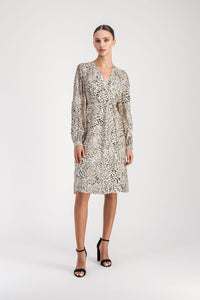 Robe longue croisee - Taupe Moyen