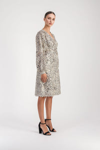 Robe longue croisee - Taupe Moyen
