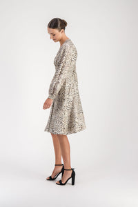 Robe longue croisee - Taupe Moyen