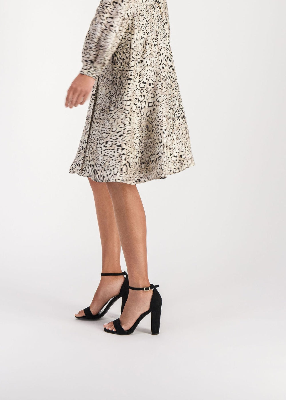Robe midi croisée en soie - Taupe