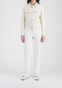 Textured cropped jacket - Off-white