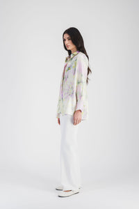 Chemise droite imprimee - Vert d'Eau